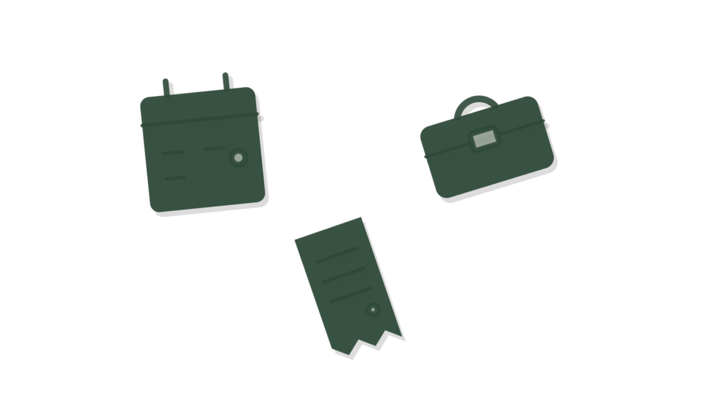 Marked calendar, briefcase and clipped receipt scattered on a desk, showing a whole agency's operations run as one.
