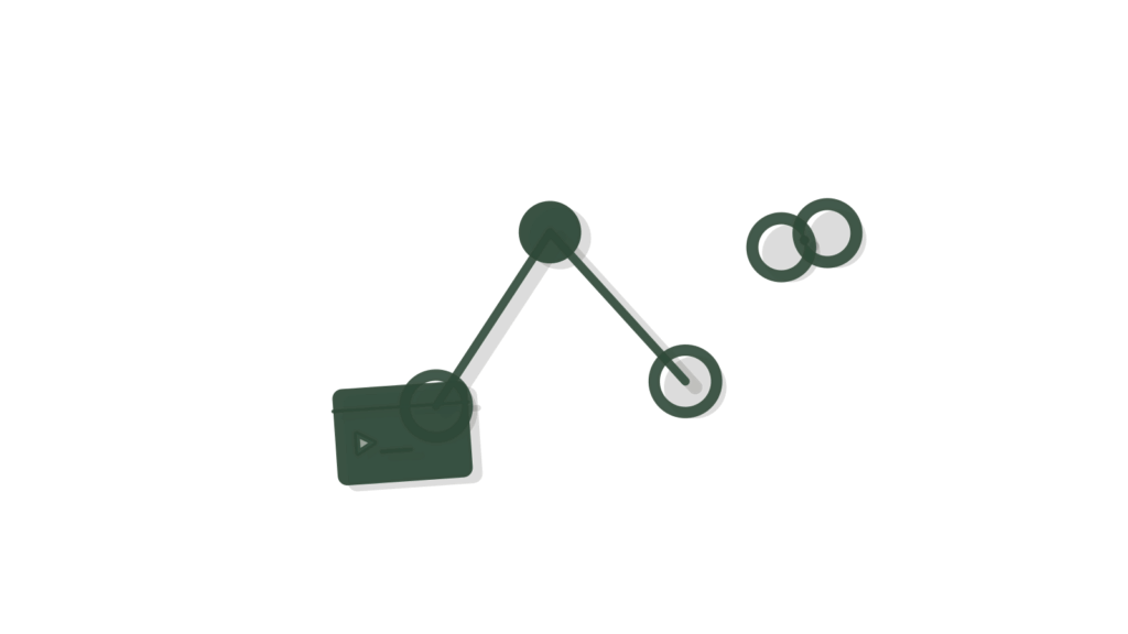 Three linked terminal cards joined by brass chain, showing agents handing work to each other.