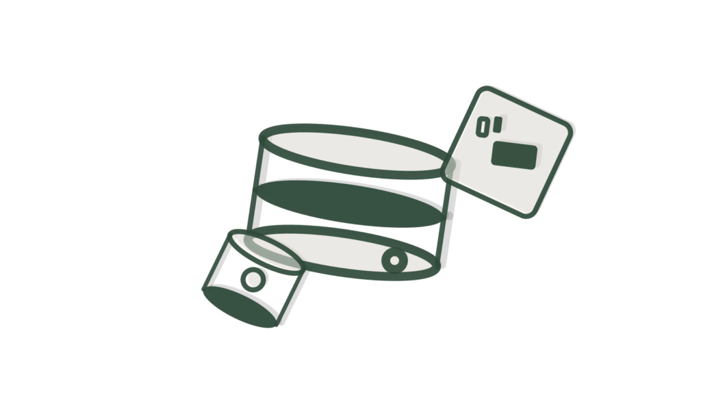 A brass key ring with blank tags on a closed box file beside stacked tiles, showing approved access to stored files.