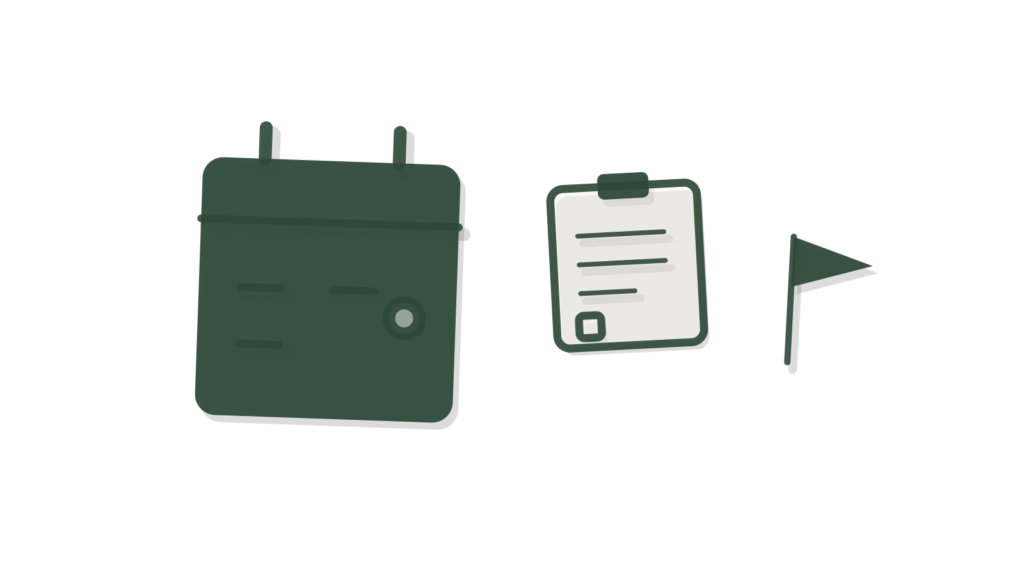 A brass flag pinned to a checklist on a clipboard, showing a draft flagged for review before it publishes.