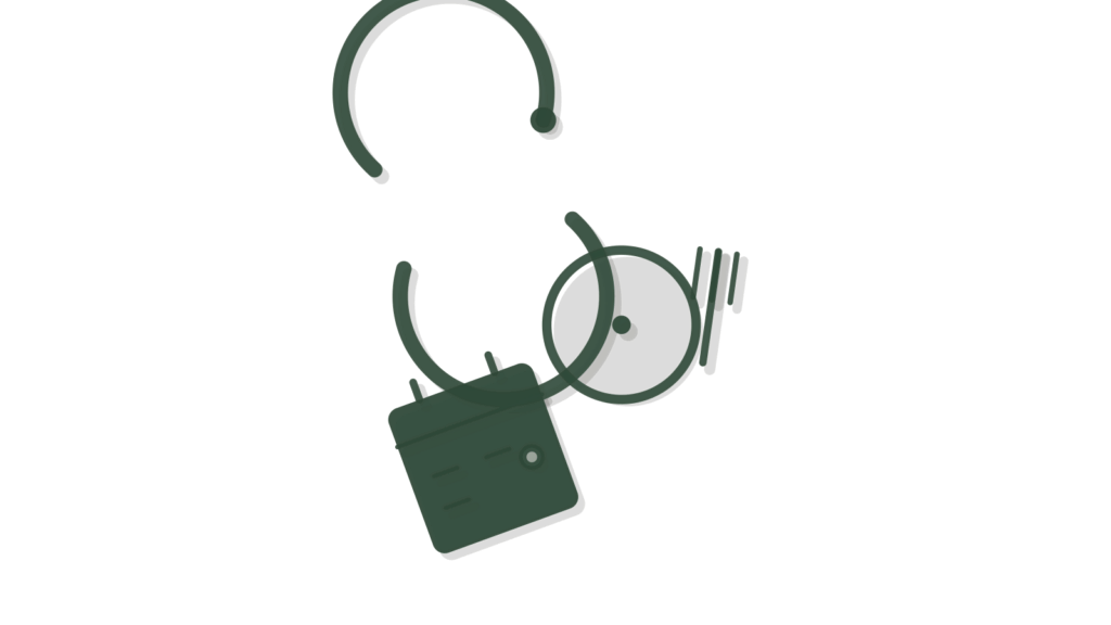 A plate with a herb sprig, a napkin and a brass table bell, showing a diner's complaint answered during service.