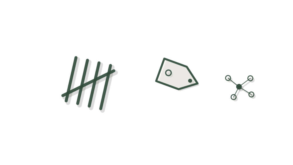 A shopping bag, a counter bell and a slip spike on a shop counter, showing store complaints collected for follow-up.