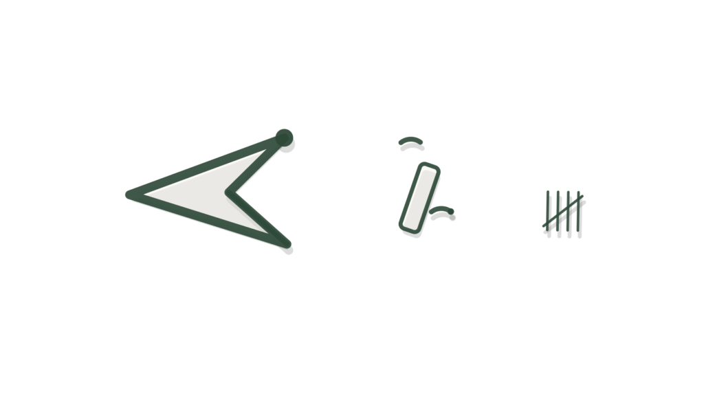 A brass token coin, a wrench and a paper tally mark from overhead, showing an order and spec request tracked.