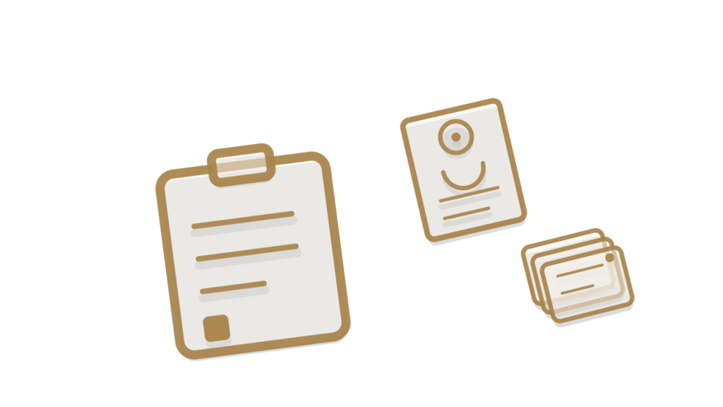 Clipboard, brass clip and a separate paper stack set side by side, standing for two document versions compared.