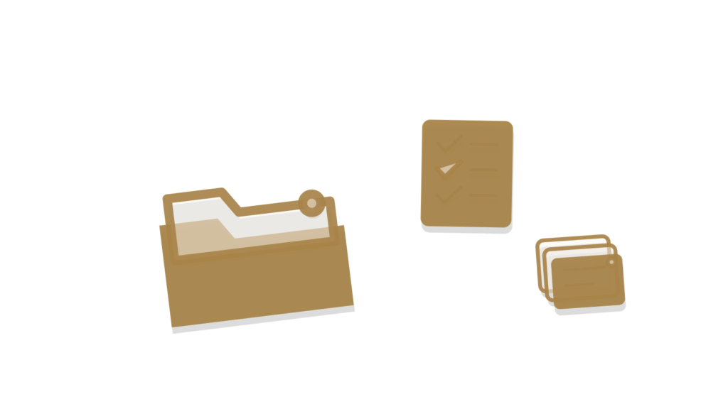 Folder stack, envelope and loose papers gathered together, standing for scattered documents captured into one place.