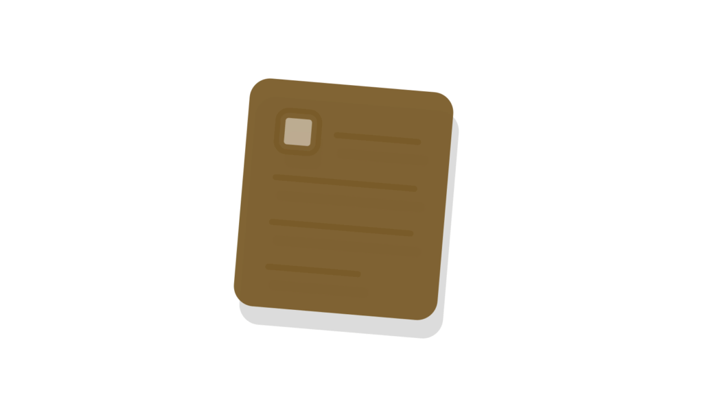 A single ruled form standing upright with a long shadow, standing for one clear answer found across a document library.