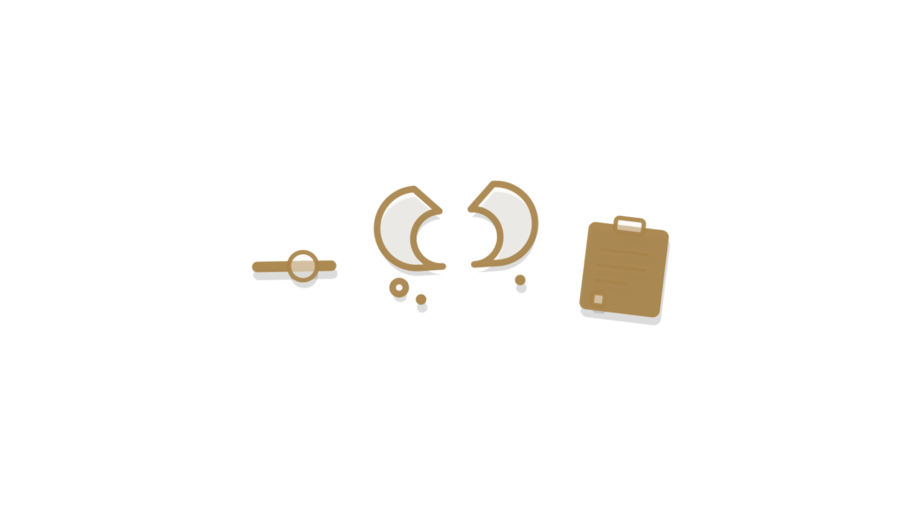 A brass envelope charm beside a slider control and clipboard, showing a segmented campaign ready to send.