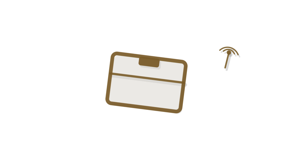 A mail-sorting box with a brass signal tower behind it, inbound messages sorted and sent onward.