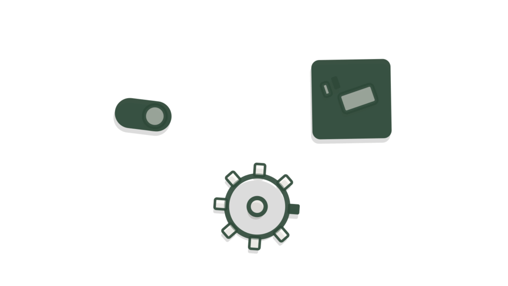 A brass plug plate beside fanned deal-stage cards inside looping arrows, showing quiet CRM deals followed up and logged.