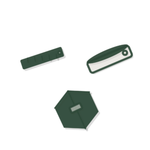 A closed case file, pen and blank cards on a green desk, showing a new matter captured cleanly for lawyer review.