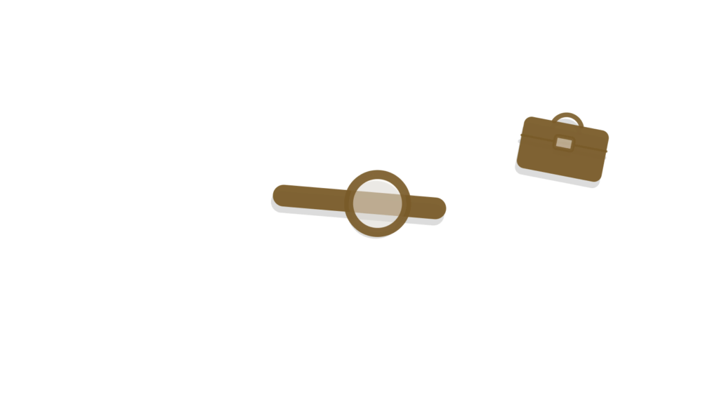 A half-open briefcase behind three deal cards with one raised and a small hourglass, showing buyers staged by readiness.