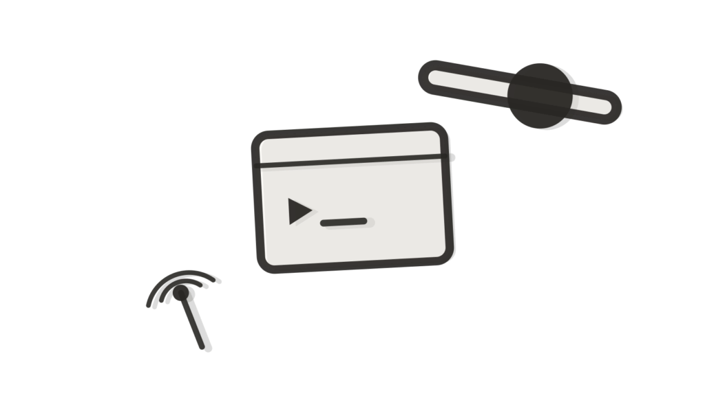 Miniature signal tower, terminal block and brass slider arranged in a diagonal stack, suggesting a scan of activity.
