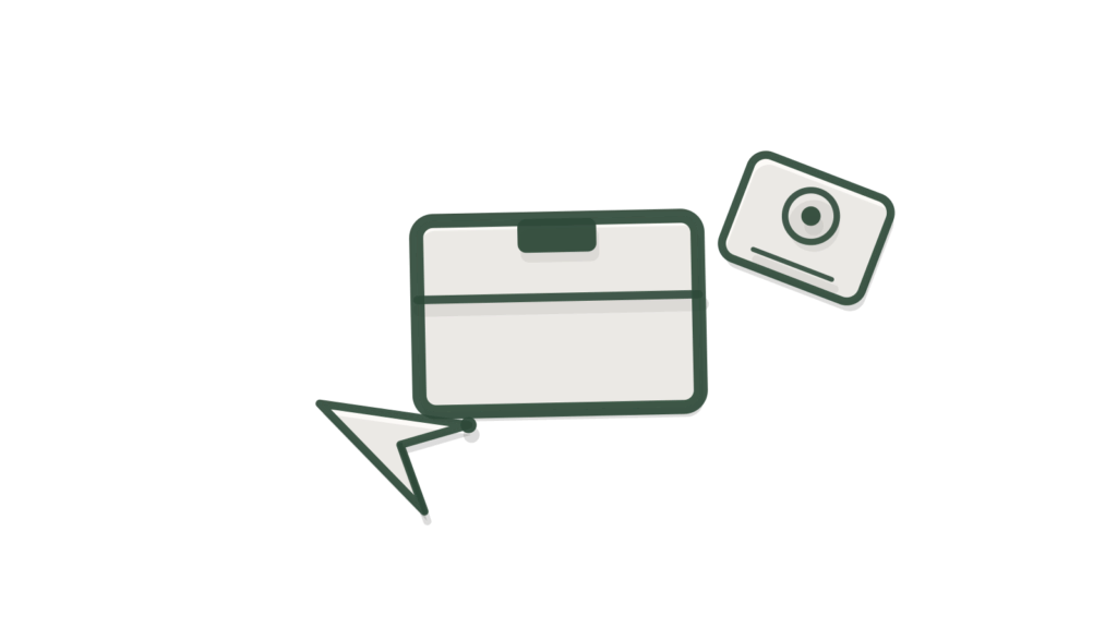 Paper collage of a storage box holding trimmed receipts beside a target ring, showing scattered records brought into order.