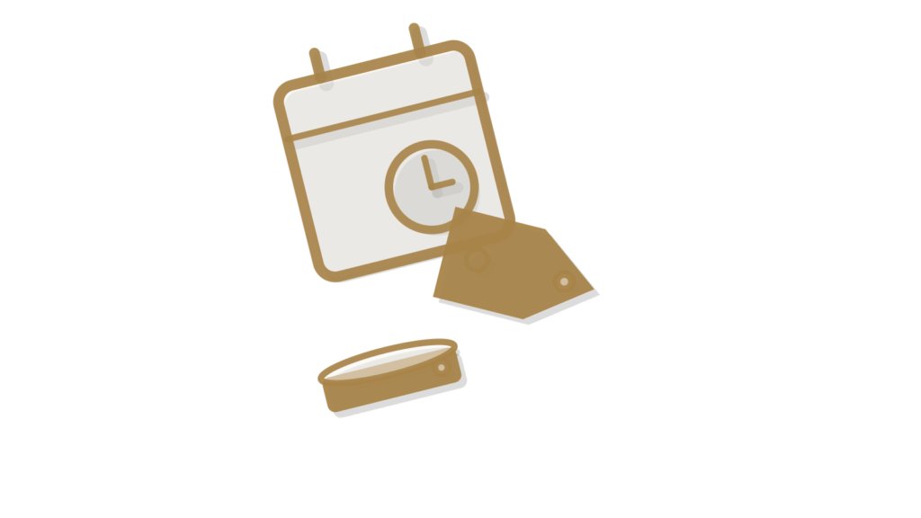 Folded garments on a shelf with a brass bag charm and a green card, showing store tasks kept in order across branches.