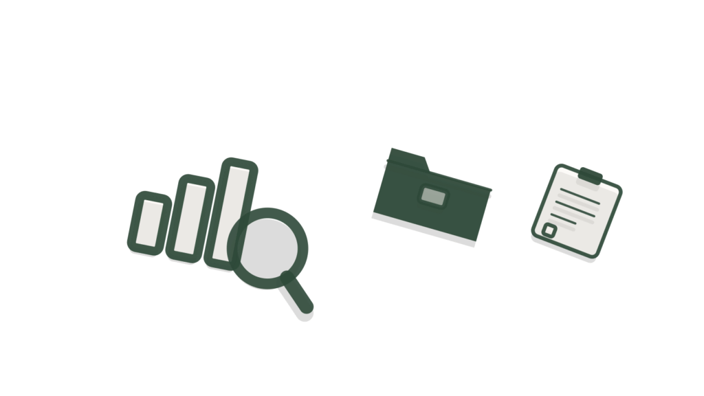 A brass corner frame over a tied folder and clipboard, suggesting an announcement packaged and ready to send.