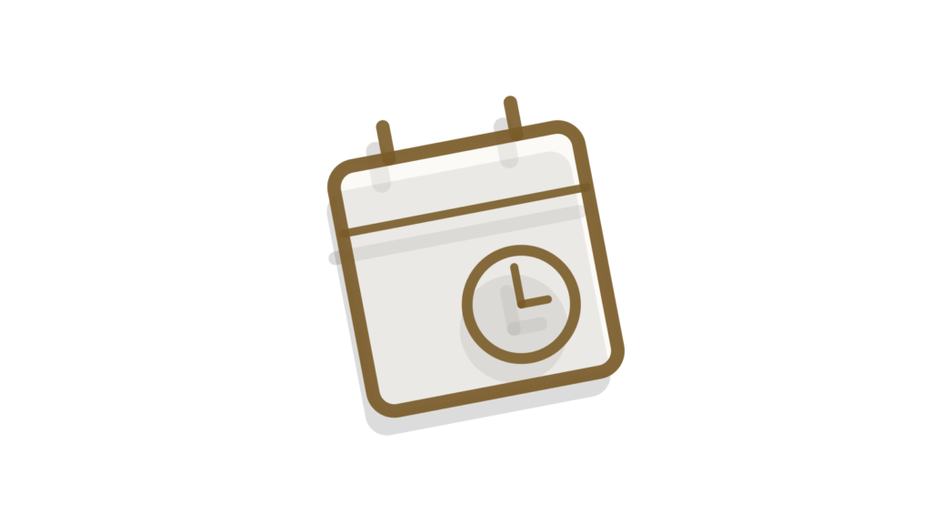 Fanned product cards beside a circled calendar day, showing recommendations matched to a moment.
