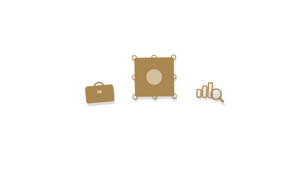 A sealed envelope, document wallet and brass pen on a leather mat, showing a B2B proposal ready for partner approval.