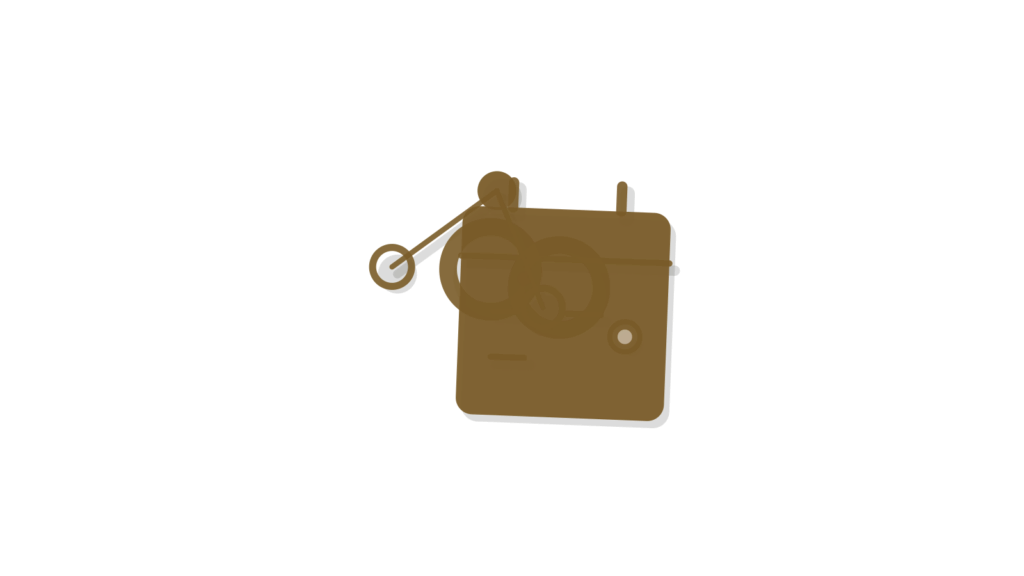 An open parcel with a green ribbon looping back inside beside a brass ruler, showing a return checked against store policy.