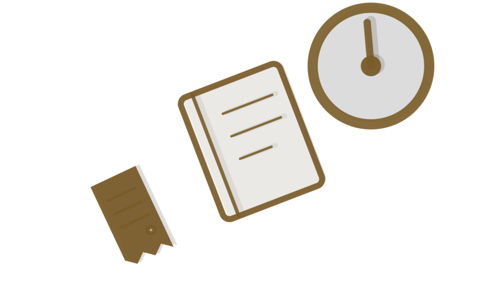 A notebook, receipt and brass dial stacked diagonally, showing calls turned into coaching notes.