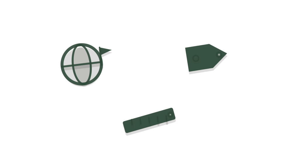 A basket of small boxes under a brass magnifying glass with a rising green arrow, showing store pages checked for search.