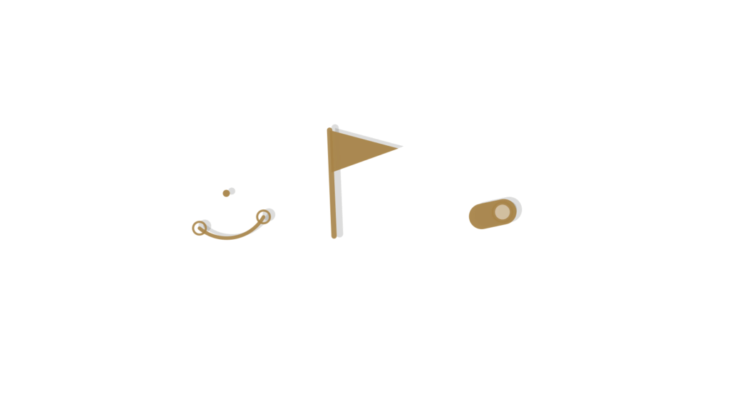 Blank business cards, a brass pen and a small megaphone on slate, showing a company message carried into its campaigns.