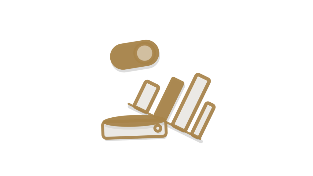 A toggle switch, a brass bar chart of blocks and a shallow tray, showing conversations scored for quality.