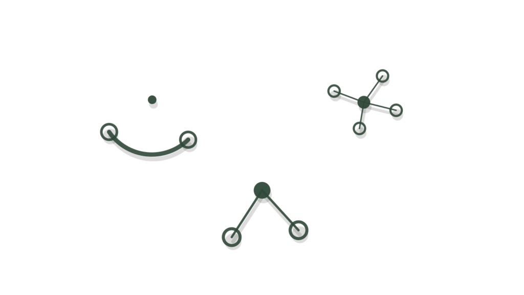 A checklist, interlocking gears and brass nodes leading to a green marker, showing a case routed to its queue.