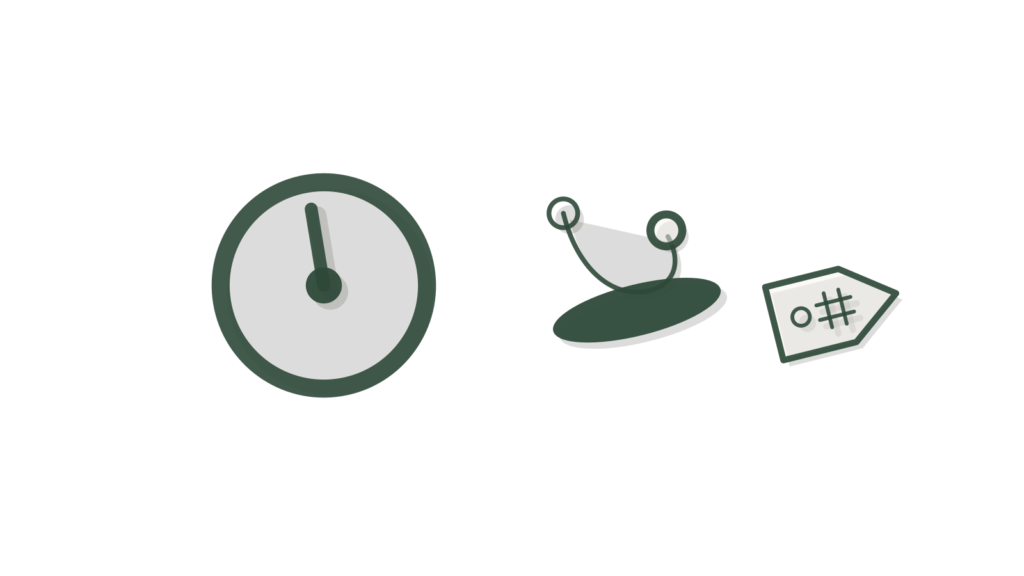 A clipboard of blank cards beside a desk bell and banded calendar, showing front-desk routines written down as lessons.