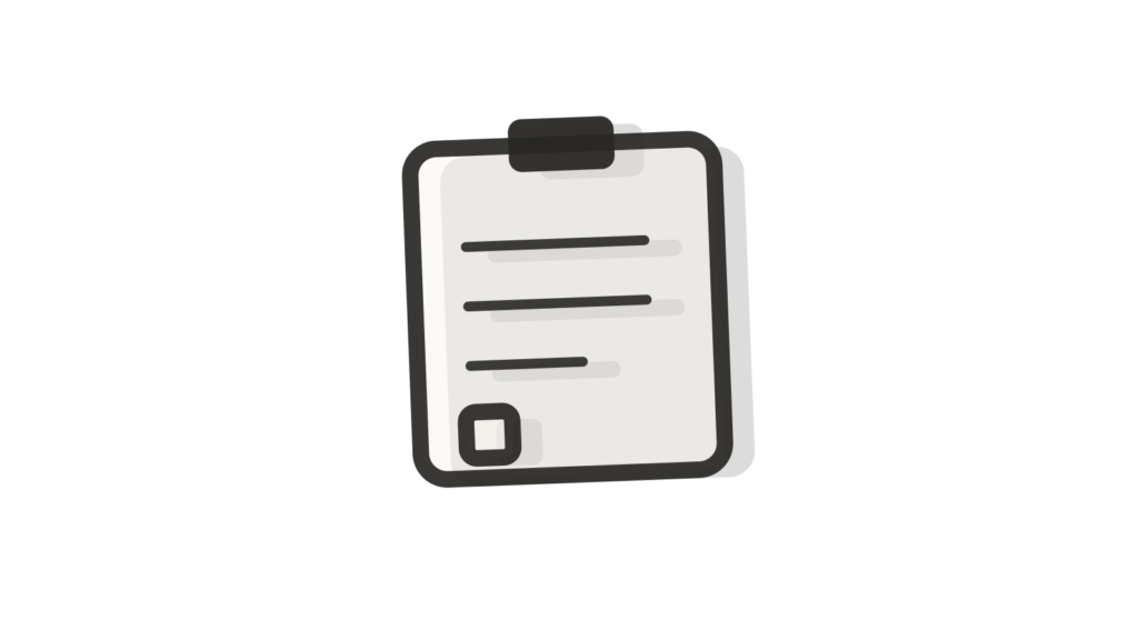Clipboard holding a folded itinerary page, standing in for a disrupted trip rebooked automatically.