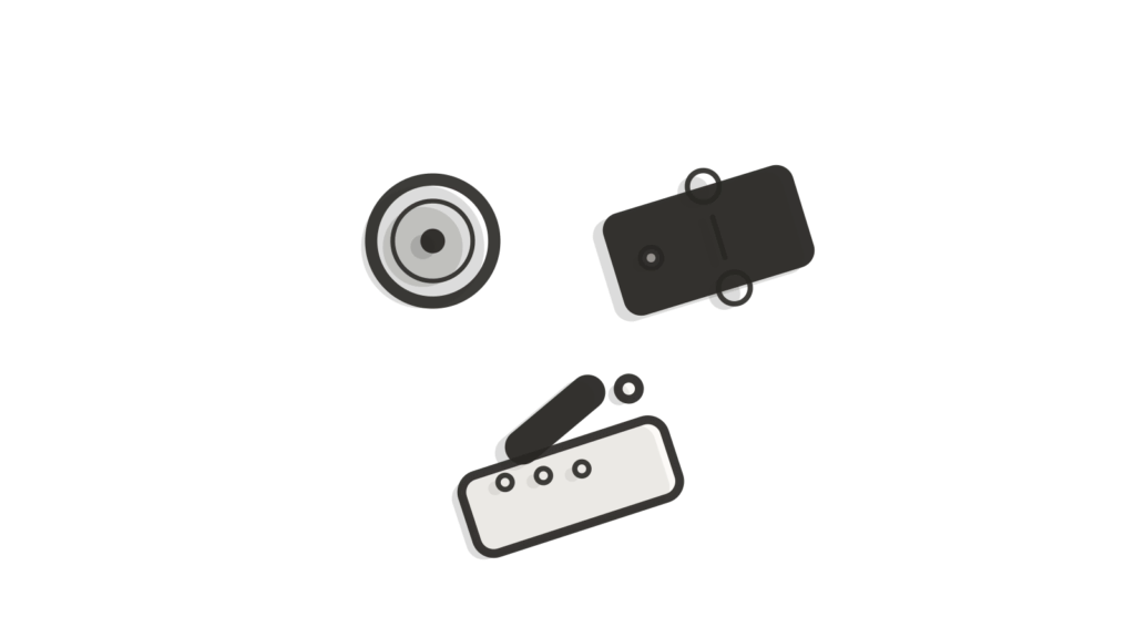 Blank event badges and green ribbon beside a telephone handset, showing event calls answered and meetings booked.