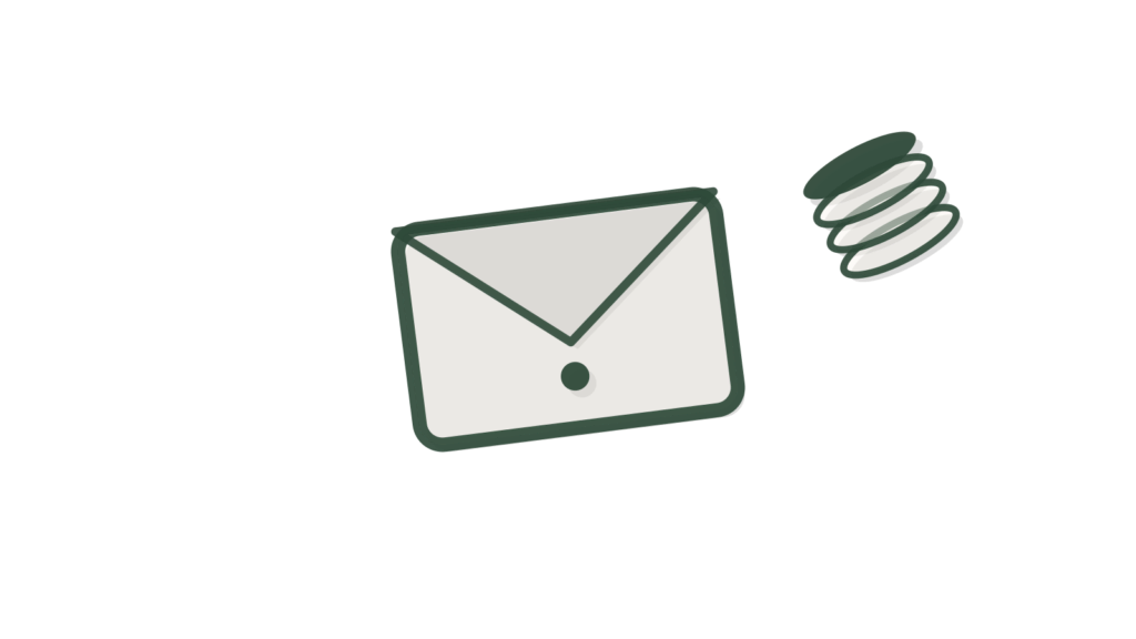 A document wallet, checklist card and green tick beside a handset, showing outstanding client paperwork chased by phone.
