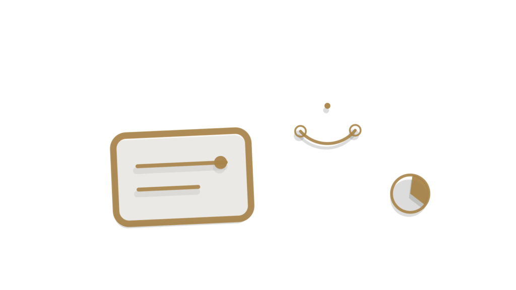 A plain index card, wire arc and paper pie chart arranged together, showing pages tracked for changes.