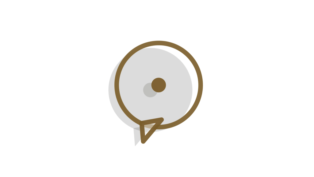 A single round speech bubble casting a long shadow, showing one appointment booked in a WhatsApp chat.